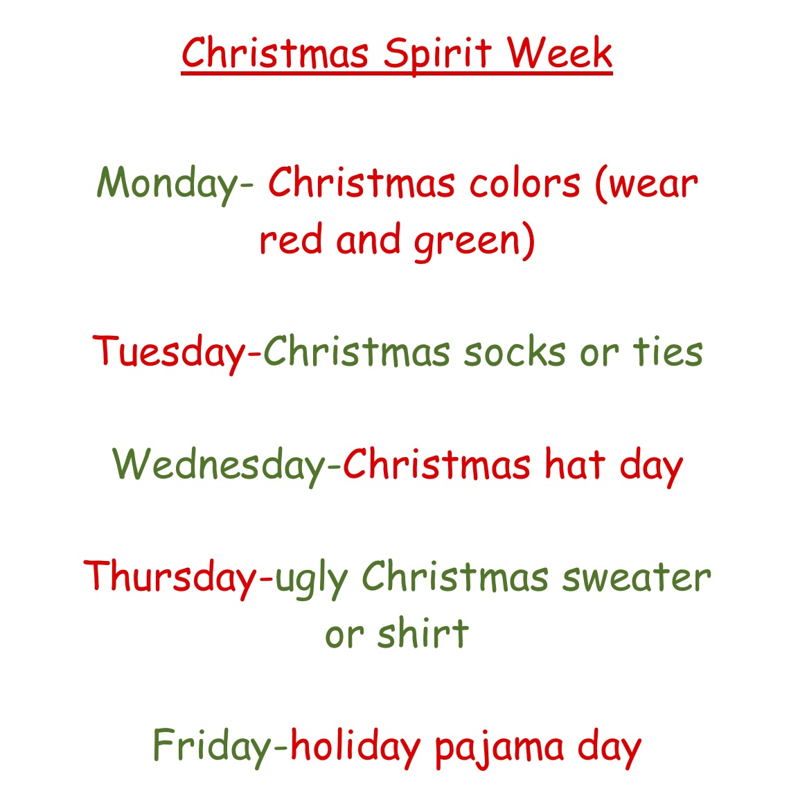 christmas-school-spirit-week-itinerary-schedule-daily-weekly-calendar